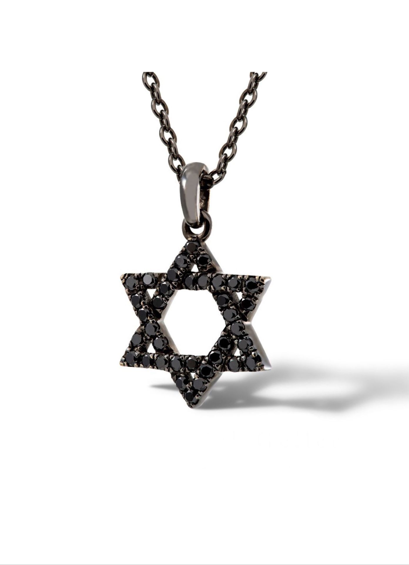 Star of David pendant set with black diamonds